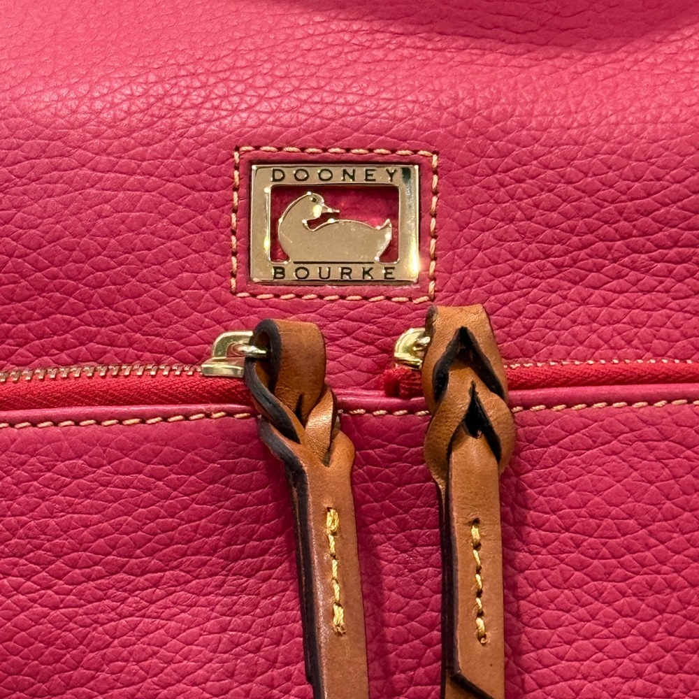 Dooney & Bourke Pink Leather Hobo Bag - Picture 3 of 9